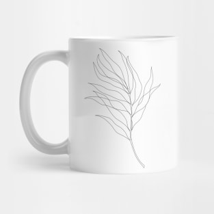 Leaves art print. Scandinavian art, Minimalist line illustration Mug